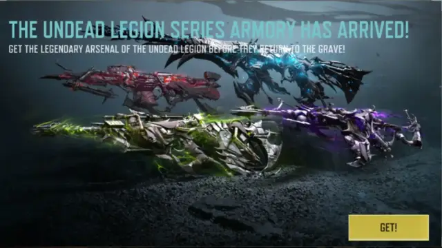 ایونت Undead Legion Series Armory کالاف دیوتی موبایل | 4 اسلحه لجندری